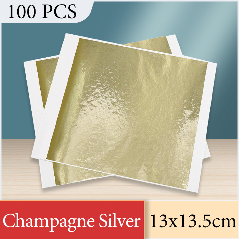 Gold Foil Flakes - 13x13.5 سنتيمتر الشمبانيا الفضة احباط ورقة