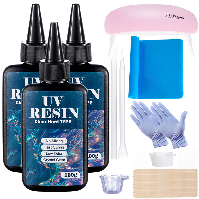 Epoxy Uv Resin Kit - 100 جرام/250 جرام واضح الأشعة فوق