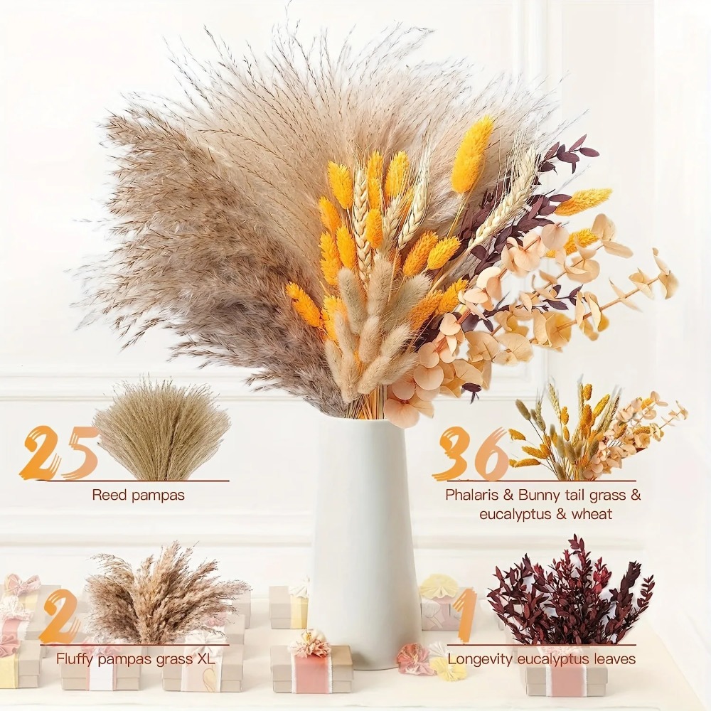 80 قطعة باقة الزهور المجففة ال - مراجعة Dried Flower Bulk وسعره