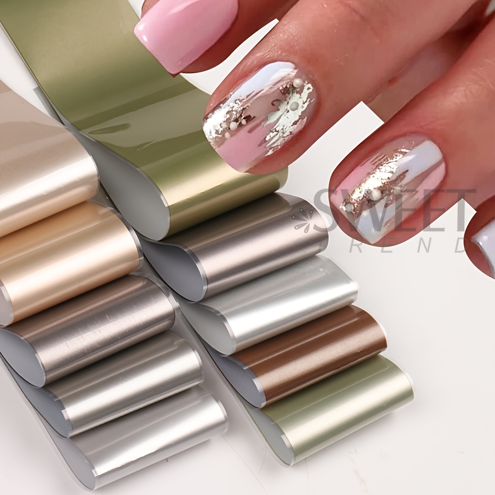 10 أنواع من ملصقات الأظافر الم - مراجعة Gold Foil Flakes وسعره