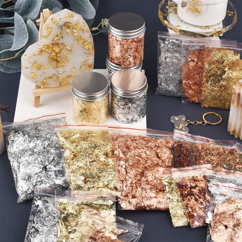 1/2/3/5/10 جرام تقليد الذهب ال - مراجعة Gold Foil Flakes وسعره
